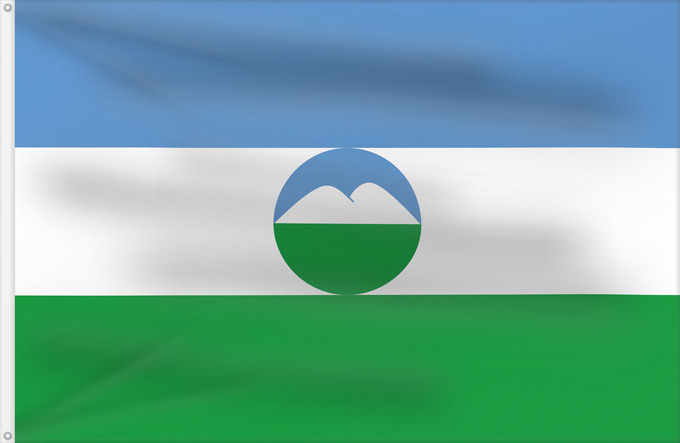 Bandera, con dos ojales metálicos y lado del asta reforzado: Kabardino-Balkaria	Kabardino-Balkar Republic 	 Kabardino-Balkarie	Kabardino-Balkarien	Kabardino-Balkaria, Russia