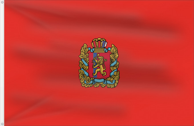 Drapeau, avec deux œillets métalliques et guindant renforcé : Krasnoyarsk Krai	Krasnoyarsk Krai 	Kraï de Krasnoïarsk	Krai de Krasnoyarsk	Krasnoyarsk Kray	флаг Красноярского края