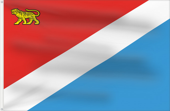 Drapeau, avec deux œillets métalliques et guindant renforcé : Primorsky Krai	Kraï du Primorie	 Krai de Primorie	Primorski Krai