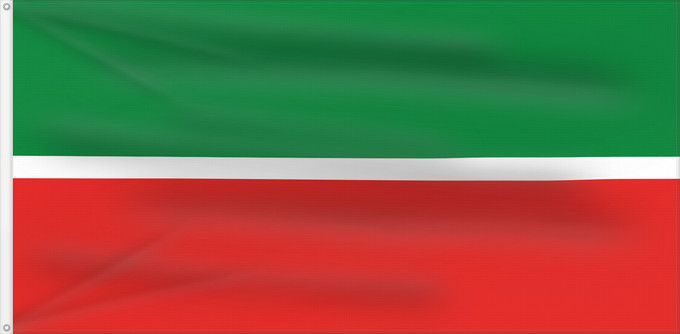 Flag, with two metal eyelets and reinforced hoist: Tatarstan	Republic of Tatarstan	Tatarstan ou République du Tatarstan	Tartaristán	Государственный флаг Республики Татарстан	Татарстан Республикасының Дәүләт флагы	Прапор Республіки Татарстан РФ