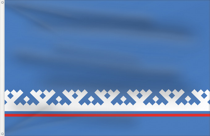 Flag, with two metal eyelets and reinforced hoist: Yamal-Nenets Autonomous District Yamalo-Nenets Autonomous Okrug Iamalie ou district autonome de Iamalo-Nénétsie distrito autónomo de Yamalo-Nenets Autonome Kreis der Jamal-Nenzen Jamalo-Neneca aŭtonoma distrikto Ямало-Ненецкий автономный округ