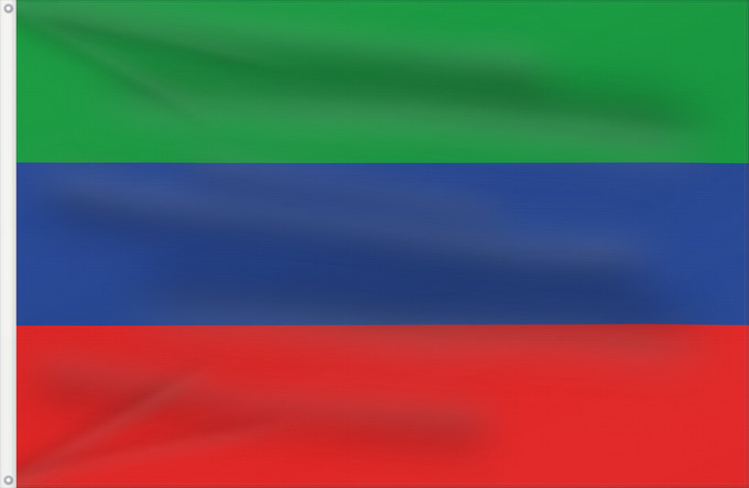 Flagge, mit zwei Metallösen und verstärktem Besatzband: Dagestan Daghestan Daguestán Флаг Дагестана
