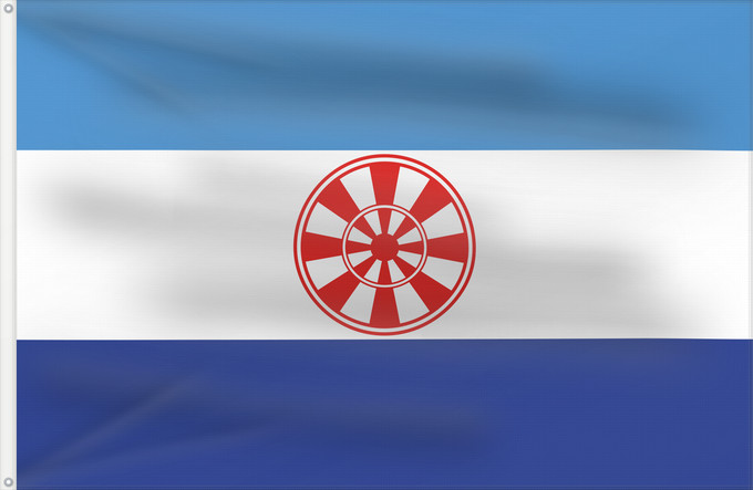 Drapeau, avec deux œillets métalliques et guindant renforcé : Evenkia	Evenk Autonomous Okrug	Okrug autonome Evenk	Okrug Autónomo Evenki	Autonomer Kreis der Ewenken	Okrug autonomo Evenchi	Флаг Эвенкийского автономного округа	Прапор Эвенкийского автономного округу