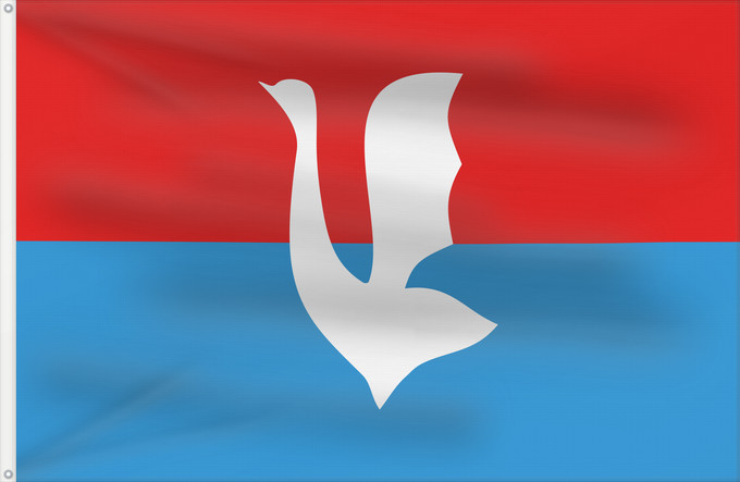 Drapeau, avec deux œillets métalliques et guindant renforcé : Gus-Khrustalny  Vladimir Oblast	Gus-Khrustalny, Vladimir Region, Russia	Gous-Khroustalny (Oblast de Vladimir)	Gus-Jrustalni (Óblast de Vladímir)	Gus-Chrustalny ( Oblast Wladimir)	Gus-Chrustalnyj (Oblast' di Vladimir)	Флаг города Гусь-Хрустальный