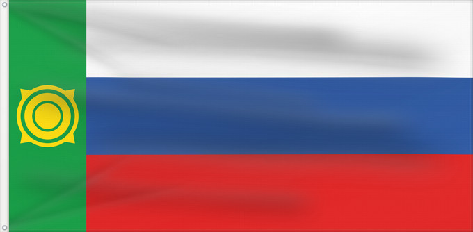 Drapeau, avec deux œillets métalliques et guindant renforcé : Khakassia 2002–2003 Khakassia (2002–2003) Khakassie (2002–2003) Jakasía (2002–2003) Chakassien (2002–2003) Chakasie (2002–2003) Флаг Республики Хакасия