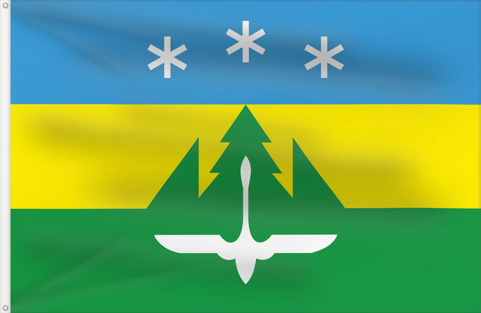 Drapeau, avec deux œillets métalliques et guindant renforcé : Khanty-Mansiysk	Khanty-Mansiysk  Khanty-Mansia, Russia	Drapeu de l Khanty-Mansiïsk  Khantys-Mansis	Janti-Mansiisk	Chanty-Mansijsk	Chanti-Mansijsk	Флаг Ханты-Мансийска  Югра