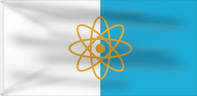 Drapeau, avec deux œillets métalliques et guindant renforcé : Kurchatov  Kursk oblast	Kurchatov, Kursk oblast, Russia	Kurchatov (oblast de Koursk)	Kurchatov (óblast de Kursk)	Kurchatov (Oblast Kursk)	Kurchatov (oblast' di Kursk)	Флаг города Курчатов