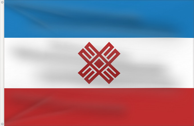 Drapeau, avec deux œillets métalliques et guindant renforcé : Mari El 2006 Earlier flag of Mari El Прежний государственный флаг Республики Марий Эл