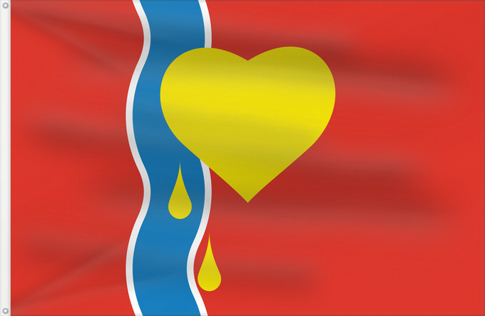 Drapeau, avec deux œillets métalliques et guindant renforcé : Susuman  Magadan Oblast	Susuman, Magadan oblast, Russia	Susuman (Oblast de Magadan)	Susumán (Óblast de Magadán)	Susuman (Oblast Magadan)	Susuman (Oblast' di Magadan)	Флаг города Сусуман