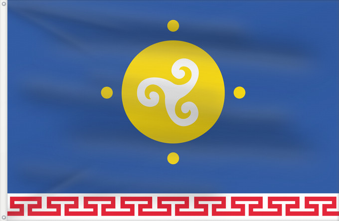 Drapeau, avec deux œillets métalliques et guindant renforcé : Ust-Orda Buryat Autonomous Okrug	Ust-Orda Buryat Autonomous Okrug, Russia	Okrug autonome bouriate d'Ust-Orda	Okrug Autónomo Buriato de Ust-Ordá	Ust-Orda Burjatische Autonome Oblast	Oblast' autonoma buriata di Ust-Orda	Усть-Ордын Буряадай округ туг	Флаг Ус
