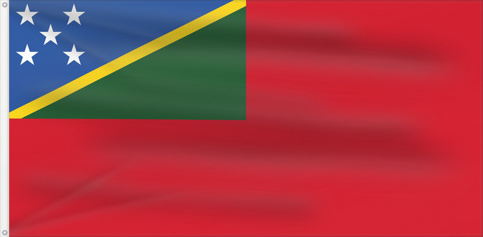 Drapeau, avec deux œillets métalliques et guindant renforcé : Civil Ensign of the Solomon Islands	Solomon Islands - Civil Ensign	Îles Salomon - Pavillon civil	Islas Salomón - Pabellón de Marina Civil	Salomonen - Zivilschiffsflagge	Isole Salomone - Insegna civile