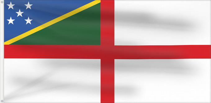 Bandera, con dos ojales metálicos y lado del asta reforzado: Naval Ensign of the Solomon Islands