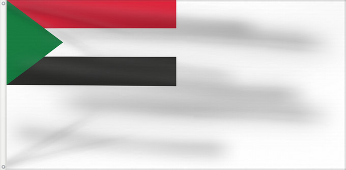 Bandera, con dos ojales metálicos y lado del asta reforzado: Sudanese Naval Ensign