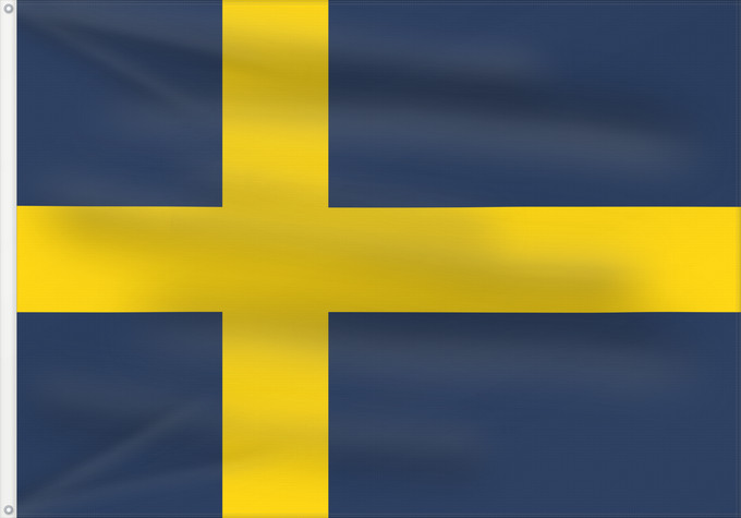 Flag, with two metal eyelets and reinforced hoist: Svensk flagg 1815 Swedish flag used by Norwegian ships south of Cape Finisterre 1815-1818 Suède (1815-1818, navires norvégiens) Suecia (1815-1818, buques noruegos) Schweden (1815-1818, norwegische Schiffe) Svezia (1815-1818, navi norvegesi)