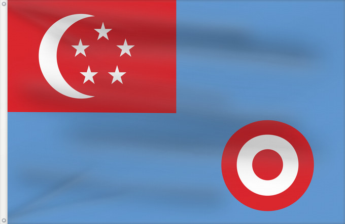 Flagge, mit zwei Metallösen und verstärktem Besatzband: Air Force Ensign of Singapore 1968-1973