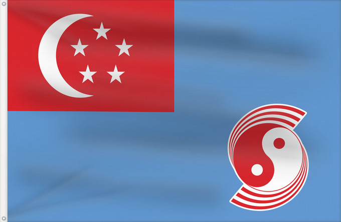 Drapeau, avec deux œillets métalliques et guindant renforcé : Air Force Ensign of Singapore 1973-1990