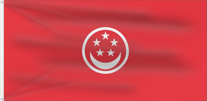 Flag, with two metal eyelets and reinforced hoist: Civil Ensign of Singapore	Singapore - Civil Ensign	Singapour - Pavillon Civil	Singapur - Pabellón Civil	Singapur - Zivilschiffsflagge	Singapore - Insegna Civile