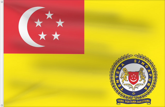 Flag, with two metal eyelets and reinforced hoist: Singapore Army Service