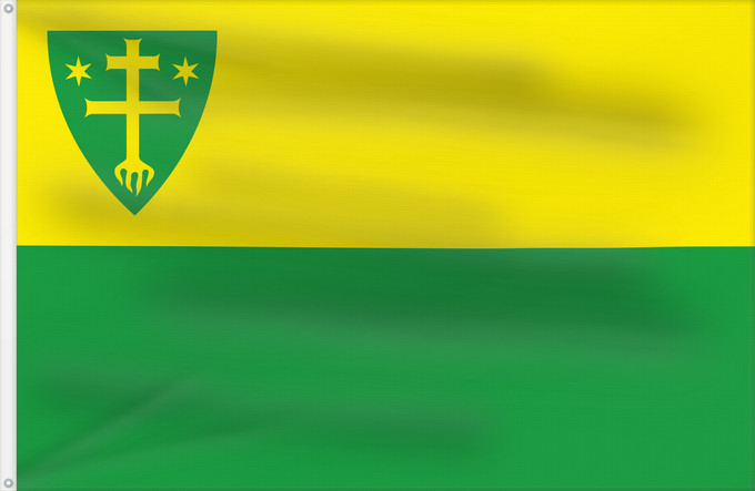 Flagge, mit zwei Metallösen und verstärktem Besatzband: Žilina Vlajka	Slovak city Žilina	Žilina  mesto na Slovensku  – Vlajka