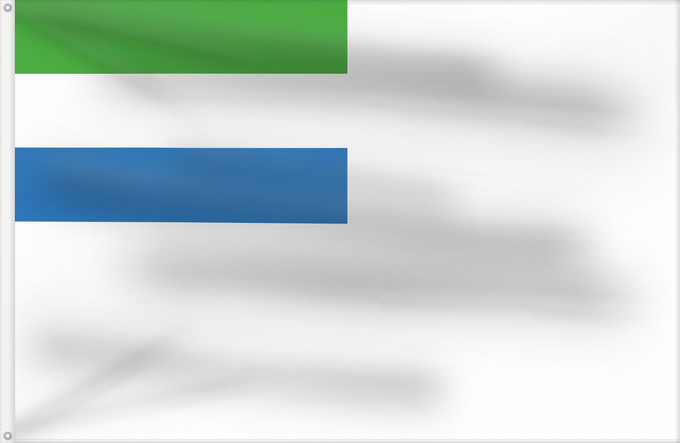 Bandera, con dos ojales metálicos y lado del asta reforzado: Naval Ensign of Sierra Leone