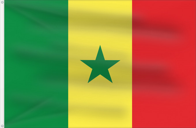 Bandera, con dos ojales metálicos y lado del asta reforzado: Senegal	Sénégal	Senegalo	پرچم سنگال	Senegala