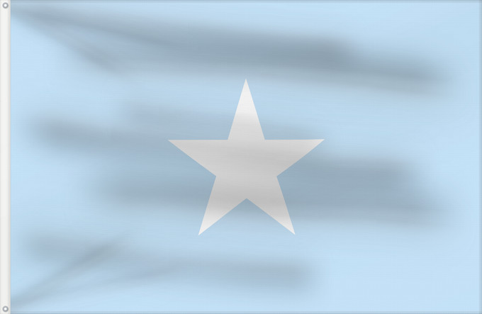 Bandera, con dos ojales metálicos y lado del asta reforzado: Somalia  sky blue	Somalia (sky blue)	Somalie (bleu ciel)	Somalia (azul cielo)	Somalia (hellblau)	Somalia (azzurro cielo)
