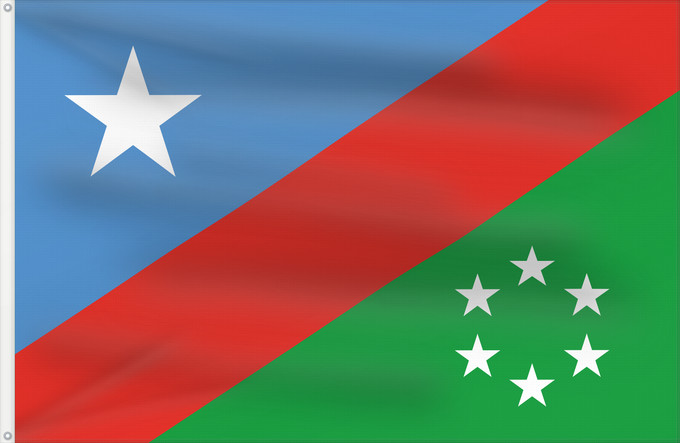Bandera, con dos ojales metálicos y lado del asta reforzado: South West State of Somalia	Southwestern Somalia	Sud-Ouest de la Somalie	Suroeste de Somalia	Südwest-Somalia	Somalia sud-occidentale	علم جنوب غرب الصومال	Koonfur-Galbeed Soomaaliya