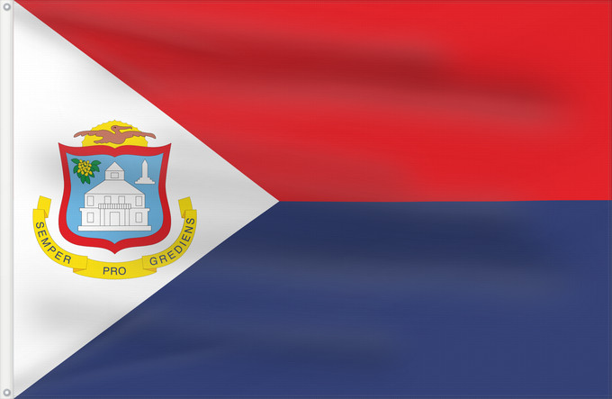 Flag, with two metal eyelets and reinforced hoist: Sint Maarten	Sint Maarten  Kingdom of the Netherlands	Saint-Martin