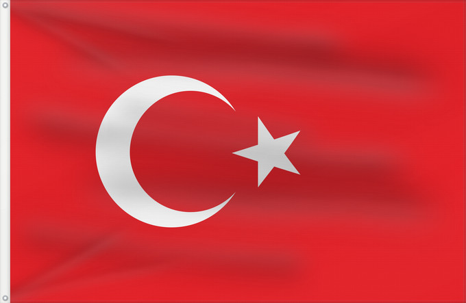 Flag, with two metal eyelets and reinforced hoist: Turkey	National Flag of Turkey	Turquie	Turquía	Türkische	Turchia	Turkije	Turquia	علم تركيا	Türk	Сцяг Турцыі	Национално знаме на Турция	Turske	Turecká Vlajka	Desmala Tırkiya	Σημαία της Τουρκίας	Turkio	پرچم ترکیه	Turkin	Τὸ τῆς Τουρκίας σημεῖον	Republike Tur