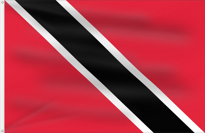 Bandera, con dos ojales metálicos y lado del asta reforzado: Trinidad and Tobago	Trinité-et-Tobago	Trinidad y Tobago	Trinidad und Tobago	Trinidad e Tobago	Trinidad en Tobago	Trindade e Tobago	Trynidadu i Tobago	Trinidad a Tobago	Trinidad og Tobagos	Trinidado kaj Tobago	Trinidadi ja Tobago lipp	Tríonóide agus Tobága