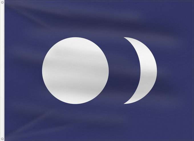 Flag, with two metal eyelets and reinforced hoist: Blue Ground White Sun and Moon	Blue Ground	Drapeau sur fond bleu avec soleil et lune blancs (République de Taïwan, Gouvernement provisoire à Tokyo)	Bandera de Fondo Azul con Sol y Luna Blancos (República de Taiwán, Gobierno Provisional en Tokio)	Flagge au