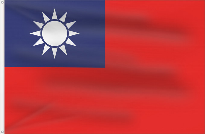 Bandera, con dos ojales metálicos y lado del asta reforzado: Republic of China	Republic of China  Taiwan	République de Chine	República de China	Republik China  Taiwan	Repubblica di Cina	Republiek China	República da China	Republiki Chińskiej	Lýðveldi Postaulín Flagg	علم جمهورية الصين الوطنية	ཀྲུང་ཧྭ་དམངས་ཁབ དང་ལྕོག	