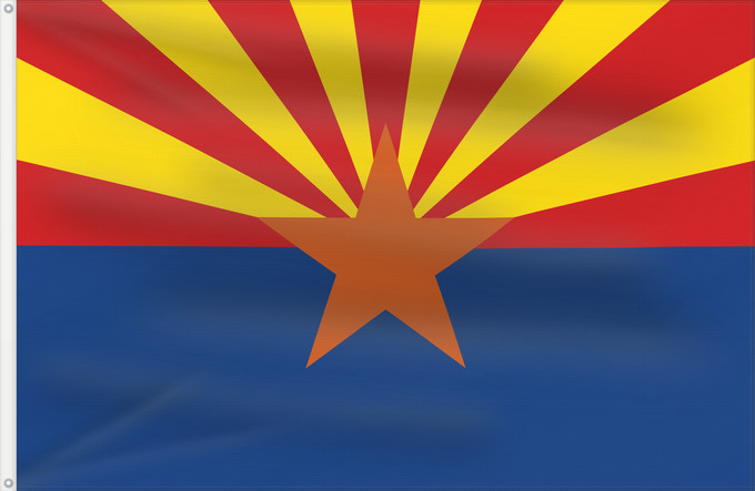 Flag, with two metal eyelets and reinforced hoist: Arizona ᎡᏩᏐᎾ ᎦᏓᏘ