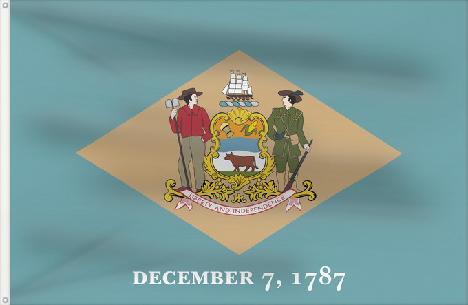 Drapeau, avec deux œillets métalliques et guindant renforcé : Delaware	ᏕᎳᏪᎢ ᎦᏓᏘ	Ka hae Kelawea	Delevariae	Vlagge van Delaware	Déláwee Hahoodzo bidah naatʼaʼí	Флаг Делавэра	Američke savezne države Delaver	Delawares