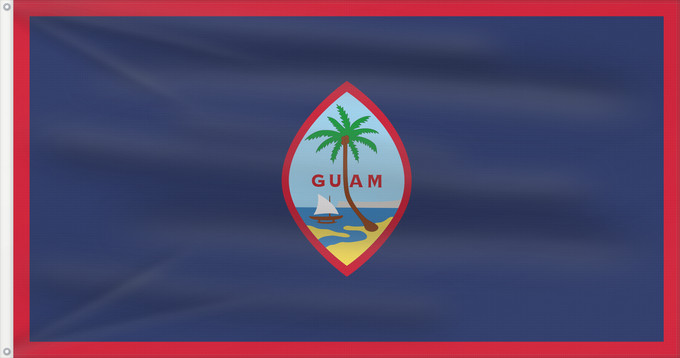 Flag, with two metal eyelets and reinforced hoist: Guam