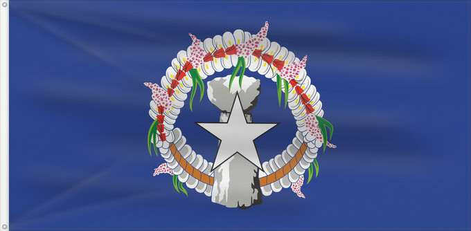 Bandera, con dos ojales metálicos y lado del asta reforzado: Northern Mariana Islands