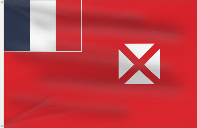 Bandera, con dos ojales metálicos y lado del asta reforzado: Wallis and Futuna	Wallis-et-Futuna	Wallis y Futuna	Wallis und Futuna	Wallis e Futuna