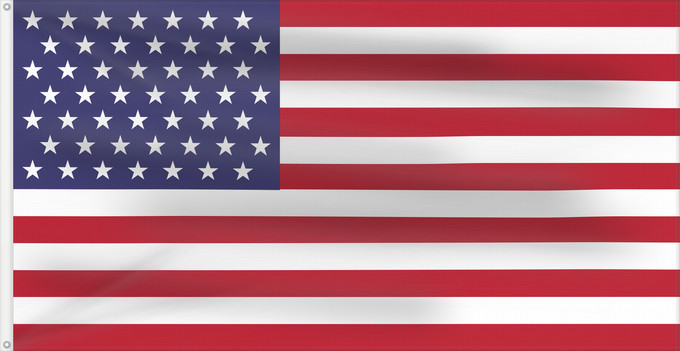 Flag, with two metal eyelets and reinforced hoist: American flag with 49 stars	49 Star US