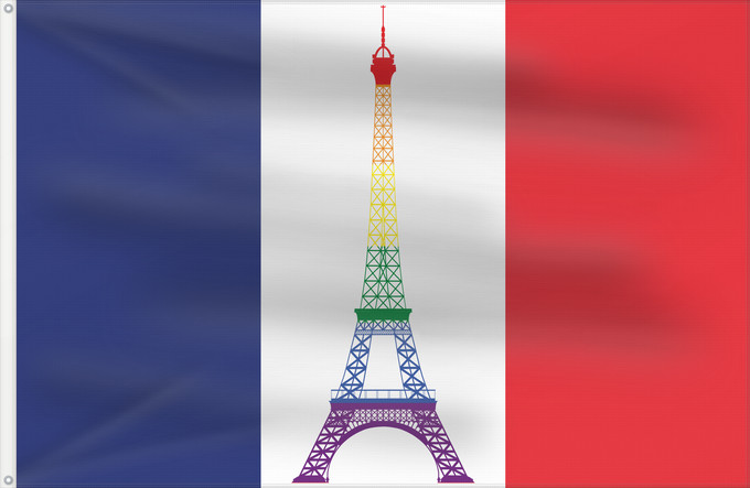 Drapeau, avec deux œillets métalliques et guindant renforcé : France Gay
