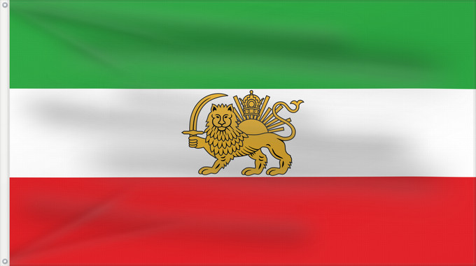 Drapeau, avec deux œillets métalliques et guindant renforcé : Iran before 1979 Revolution	Iran (before 1979 Revolution)	Iran (avant la Révolution de 1979)	Irán (antes de la Revolución de 1979)	Iran (vor der Revolution 1979)	Iran (prima della Rivoluzione del 1979)