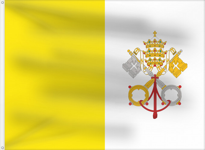 Bandera, con dos ojales metálicos y lado del asta reforzado: Papal States 1825-1870 Merchant flag of the Papal States Papal States (1825-1870) pavillon de marine marchande Papal States (1825-1870) pabellón de marina mercante Papal States (1825-1870) Handelsflagge Papal States (1825-1870) bandiera mercantile