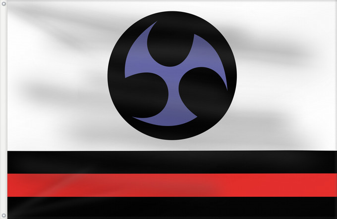 Drapeau, avec deux œillets métalliques et guindant renforcé : Ryukyu A highly distorted version of a Japanese-style banner e Ryukyu (bannière japonaise déformée) Ryukyu (bandera japonesa distorsionada) Ryukyu (verzerrtes japanisches Banner) Ryukyu (stendardo giapponese distorto)