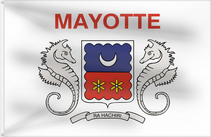 Flag, with two metal eyelets and reinforced hoist: Mayotte local Local, unofficial representative flag of Mayotte Mayotte Uso local