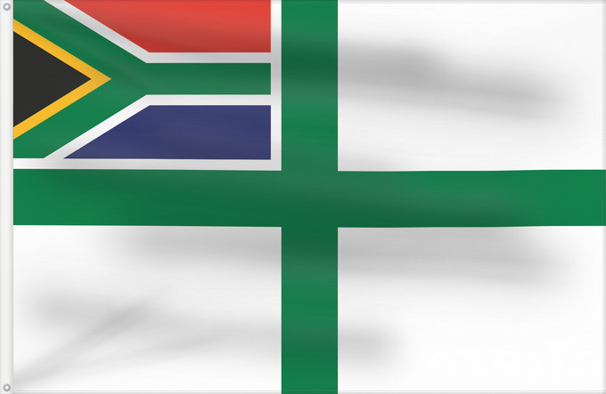 Flag, with two metal eyelets and reinforced hoist: Naval Ensign of South Africa