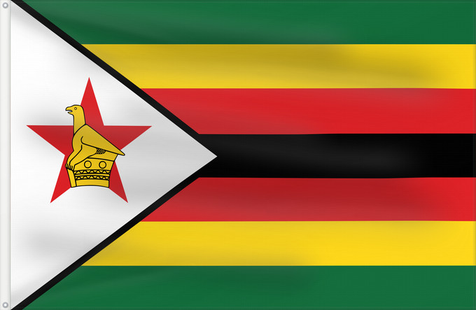 Flag, with two metal eyelets and reinforced hoist: Zimbabwe	Zimbabue	Simbabwe	Zimbawe	Zimbabwes	Zimbabvo	Mbendera ya Zimbabwe	Zimbabveja	Mureza weZimbabwe	Folaga ye Zimbabwe	Folaga la Zimbabwe	Folaga la Zimbagwe