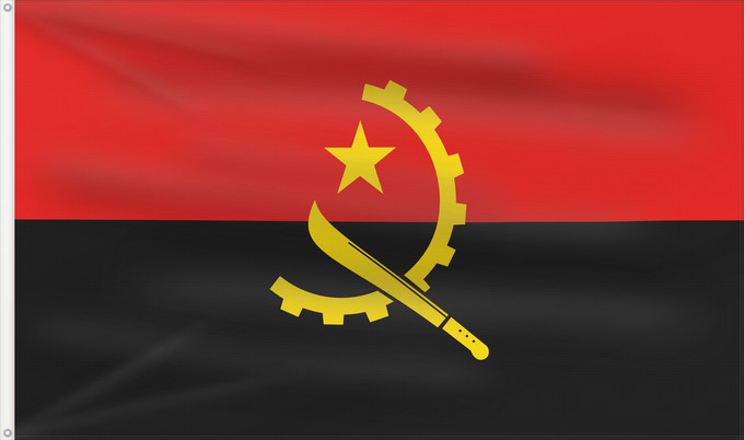 Drapeau, avec deux œillets métalliques et guindant renforcé : Angola Dell Angola የአንጎላ ሰንደቅ ዓላማ علم أنغولا Angoly Σημαία της Αγκόλας پرچم آنگولا Angolan अंगोला ध्वज Bandel a Ngola Ala Angolayê Bɛndɛ́lɛ ya Angola Sainan i Angola Angolei Флаг Анголы Angole Angoola Seboko ye Angola Angolas அங்கோலா கொடி Mujeko ya Angola