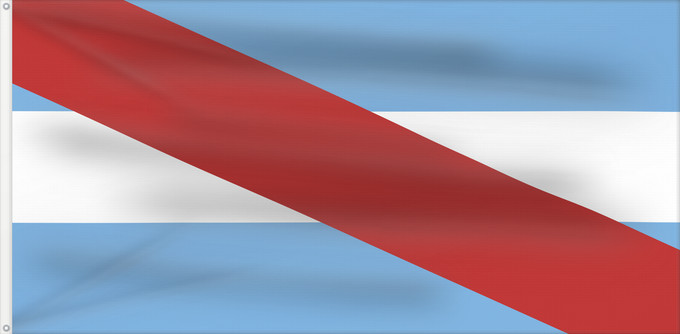 Bandera, con dos ojales metálicos y lado del asta reforzado: Provincia de Entre Ríos Entre Ríos Province, Argentina Province de Entre Ríos Entre Ríos (Provinz) Provincia di Entre Ríos
