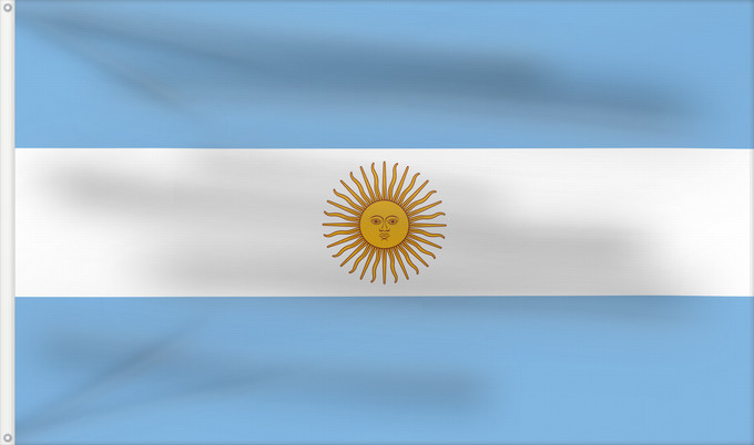 Bandera, con dos ojales metálicos y lado del asta reforzado: Argentina	Argentin	La Argentina	Argentinien	Dell Argentina	Argentinië	Argentyny	আর্জেন্টিনার পতাকা	Argentine	آرژانتین پرچم	Argentiinan	Airgintín	Флаг Аргентины	Argentíny	Argentinas	Прапор Аргентини	​阿根廷国旗