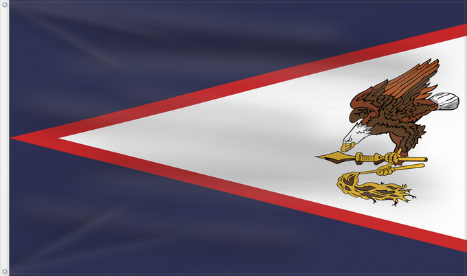 Drapeau, avec deux œillets métalliques et guindant renforcé : American Samoa American Samoa, United States Samoa américaines Samoa Americana Amerikanisch-Samoa Samoa Americane Amerikaanisch-Samoa Fu a o Amerika Sāmoa