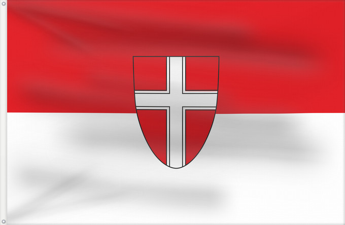 Drapeau, avec deux œillets métalliques et guindant renforcé : Vienna	Austrian capital Vienna	Vienne	Wien	Landesflagge der österreichischen Bundeshauptstadt Wien§ 3 des Gesetzes über die Symbole der Bundeshauptstadt Wien legt fest Die Farben der Bundeshauptstadt Wien sind rot-weiß